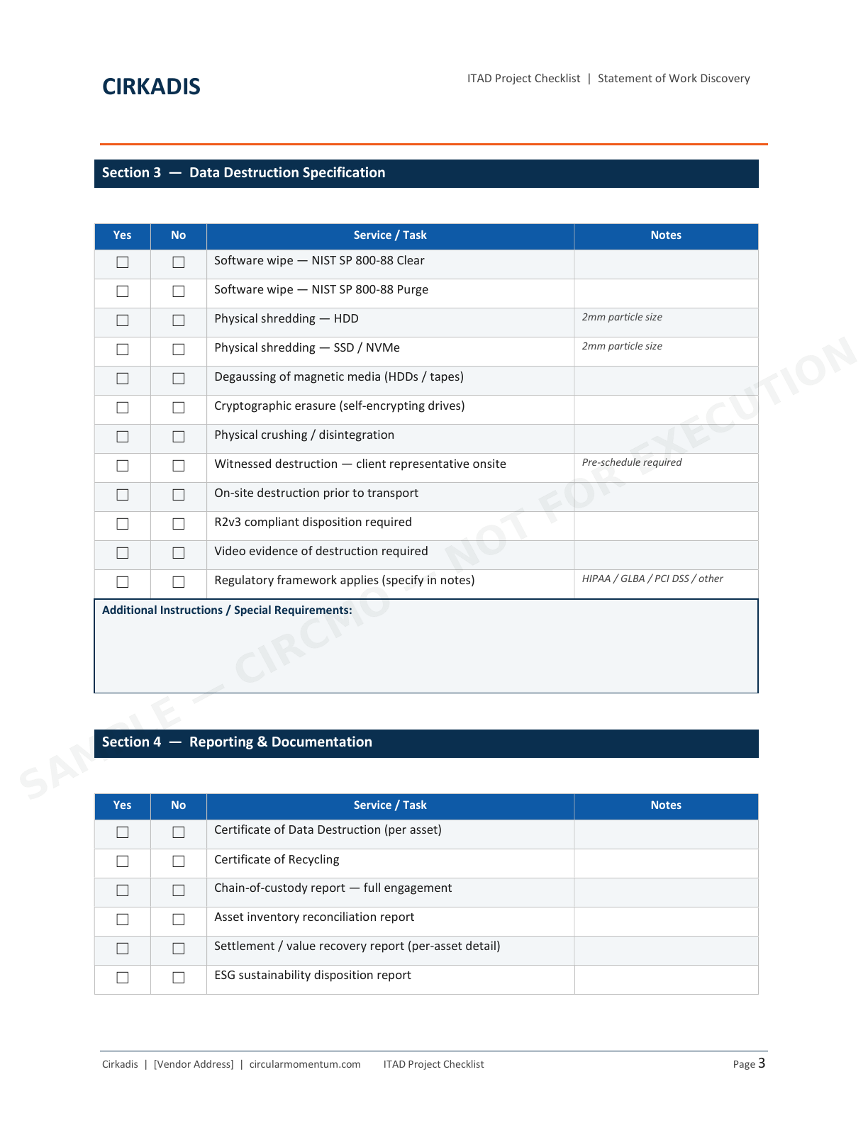 Project Checklist / SOW Discovery — page 3
