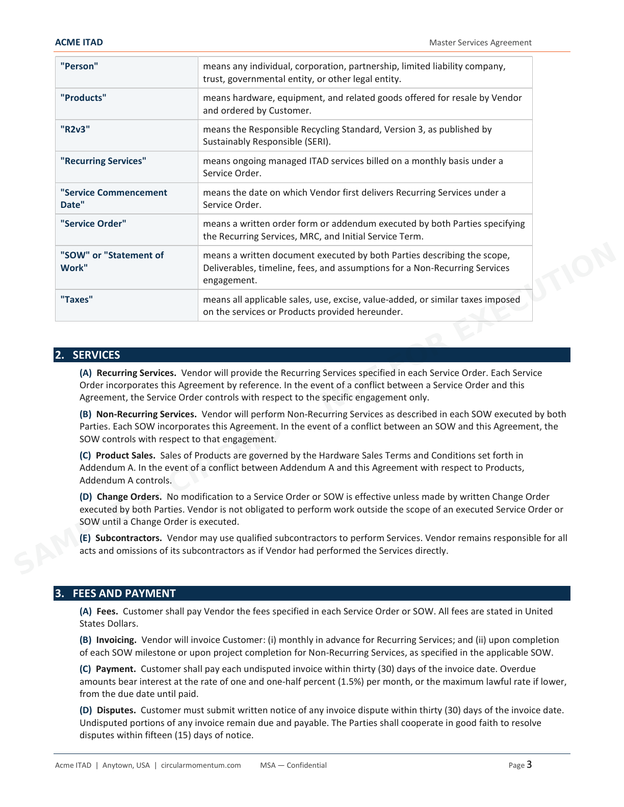 Master Services Agreement — page 3