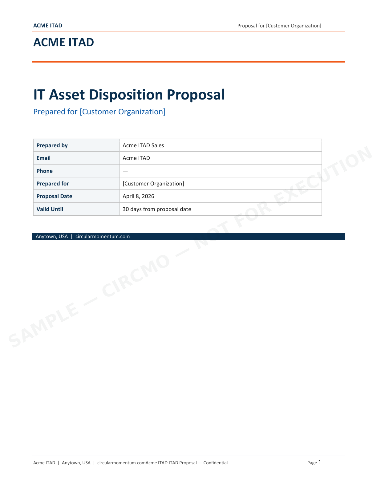 Proposal / RFP Response — page 1