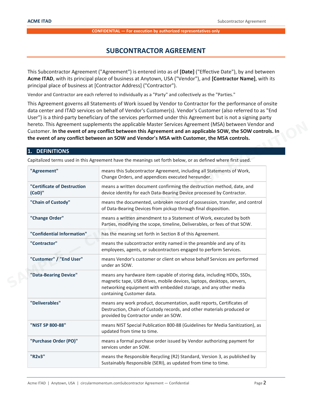 Subcontractor Agreement — page 2