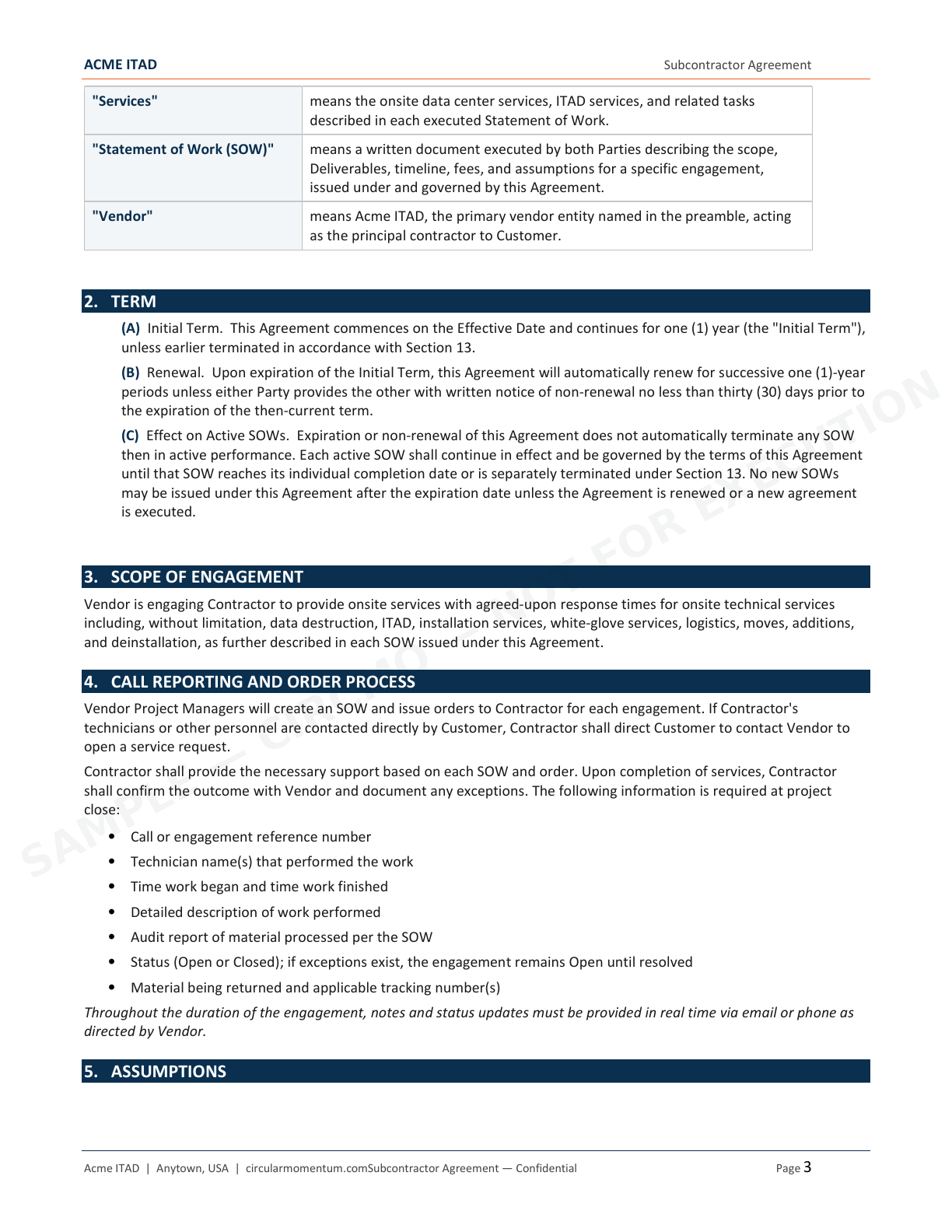 Subcontractor Agreement — page 3